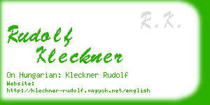 rudolf kleckner business card